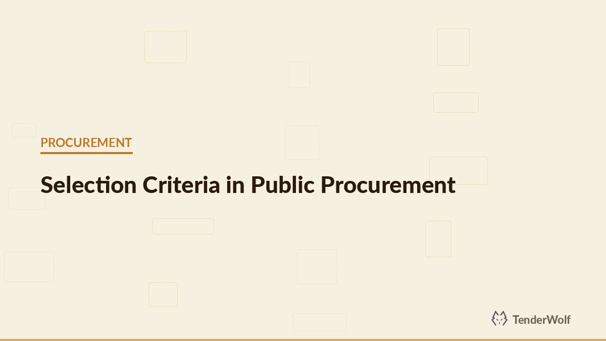 Checklist with selection criteria